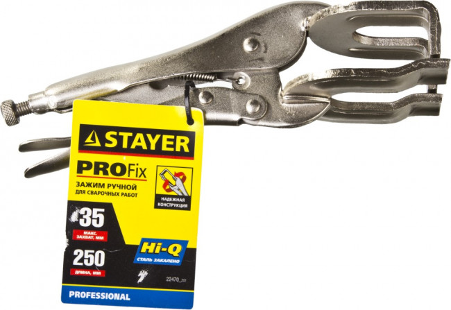 Зажим STAYER "PROFI" "PRO-Fix" ручной, сварщика, 250x35мм,  ( 22470_z01 ) Зажим STAYER "PROFI" "PRO-Fix" ручной, сварщика, 250x35мм,  ( 22470_z01 )