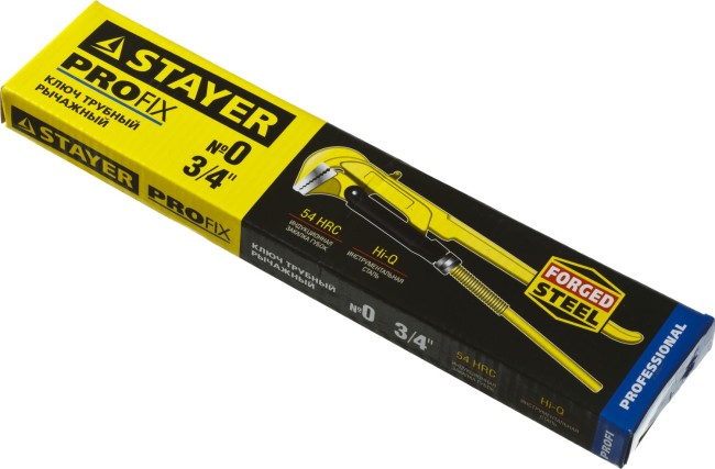 Ключ трубный STAYER "PROFI" рычажный, кованый, прямые губки, № 0, 3/4",  ( 27311-0 ) Ключ трубный STAYER "PROFI" рычажный, кованый, прямые губки, № 0, 3/4",  ( 27311-0 )