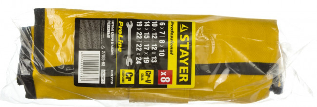 Набор рожковых гаечных ключей 8 шт, 6 - 24 мм, STAYER,  ( 27035-H8 ) Набор рожковых гаечных ключей 8 шт, 6 - 24 мм, STAYER,  ( 27035-H8 )