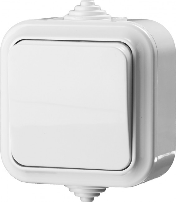 Выключатель STAYER "MASTER" "MAXIMA" одноклавишный, IP54, 6А, 220В,  ( 54301-W )