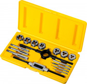 Набор метчиков и плашек STAYER "MASTER", метчикодержатель 1шт, плашкодержатель 1шт, метчики 7шт, плашки 7шт, 16 предметов,  ( 28010-H16_z01 )