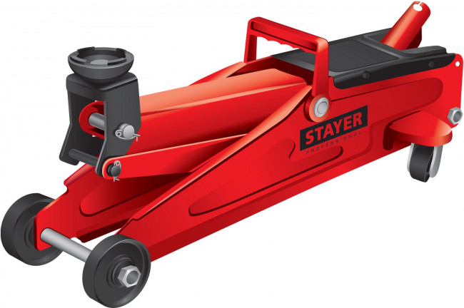 Домкрат гидравлический подкатной "RED FORCE", 3т, 135-400мм, STAYER 43154-3,  ( 43154-3 )