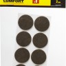 Накладки STAYER "COMFORT" на мебельные ножки, самоклеящиеся, фетровые, коричневые, круглые - диаметр 28 мм, 8 шт,  ( 40910-28 )