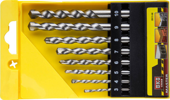 Набор STAYER "MASTER": Сверла по бетону 3, 4, 5, 6, 7, 8, 9, 10мм, 8шт,  ( 29111-H8 ) Набор STAYER "MASTER": Сверла по бетону 3, 4, 5, 6, 7, 8, 9, 10мм, 8шт,  ( 29111-H8 )
