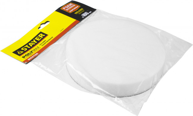 Полировальная насадка STAYER "MASTER" из поролона на липучке d=180мм,  ( 35920-180 )