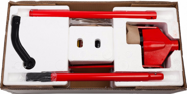 Домкрат гидравлический подкатной "RED FORCE", с педалью, 3,5т, 145-500мм, STAYER 43155-3.5,  ( 43155-3.5 )