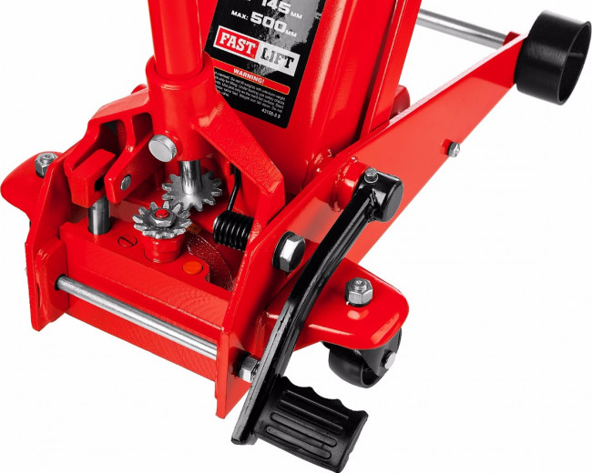 Домкрат гидравлический подкатной "RED FORCE", с педалью, 3,5т, 145-500мм, STAYER 43155-3.5,  ( 43155-3.5 )