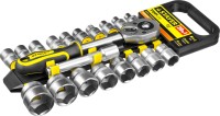 Набор STAYER "STANDARD": Торцовые головки (1/2") на пластиковом рельсе, трещотка, удлинитель, 8-32мм, 20 предметов,  ( 27750-H20 )