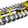 Набор STAYER "STANDARD": Торцовые головки (1/2") на пластиковом рельсе, трещотка, удлинитель, 8-32мм, 20 предметов,  ( 27750-H20 )