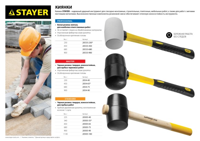 Киянка STAYER "PROFESSIONAL" резиновая ЧЕРНАЯ, с фиберглассовой ручкой,  ( 2054-40 ) Киянка STAYER "PROFESSIONAL" резиновая ЧЕРНАЯ, с фиберглассовой ручкой,  ( 2054-40 )