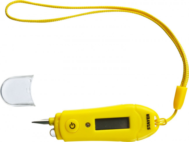 Тестер напряжения STAYER "МASTER" цифровой со световым индикатором, 12-220В, 70мм,  ( 45282 )