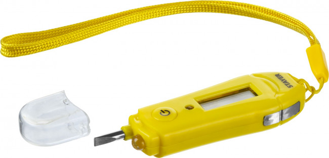 Тестер напряжения STAYER "МASTER" цифровой со световым индикатором, 12-220В, 70мм,  ( 45282 )