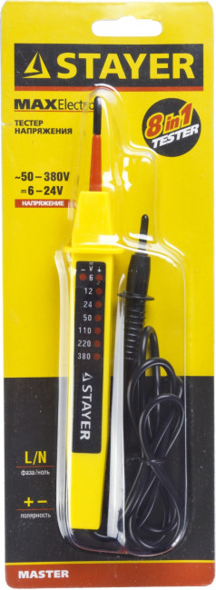 Тестер напряжения STAYER "МASTER", 6-380В, 180мм,  ( 45284 )