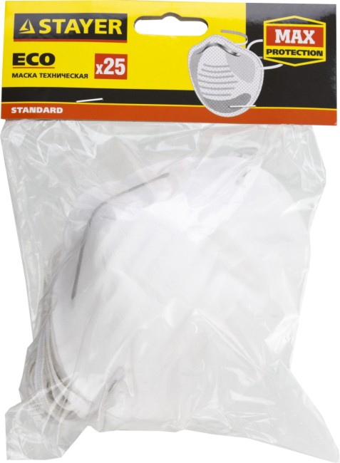 Маска STAYER "STANDARD" ECO техническая, 25шт,  ( 1110-H50_z01 )