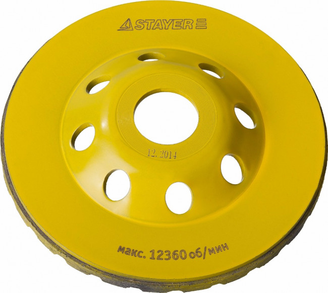 Чашка STAYER "PROFESSIONAL" алмазная сегментированная, высота 22,2мм, 115мм,  ( 33380-115 ) Чашка STAYER "PROFESSIONAL" алмазная сегментированная, высота 22,2мм, 115мм,  ( 33380-115 )