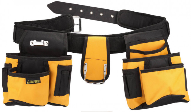 Пояс STAYER для инструментов, нейлоновый, 18 карманов,  ( 38612 )