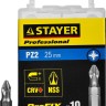 Биты STAYER "PROFESSIONAL" ProFix Pozidriv, тип хвостовика C 1/4", № 2, L=25мм, 10шт,  ( 26221-2-25-10_z01 )
