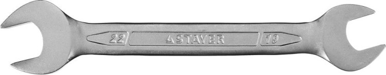 Рожковый гаечный ключ 19 x 22 мм, STAYER,  ( 27035-19-22 )