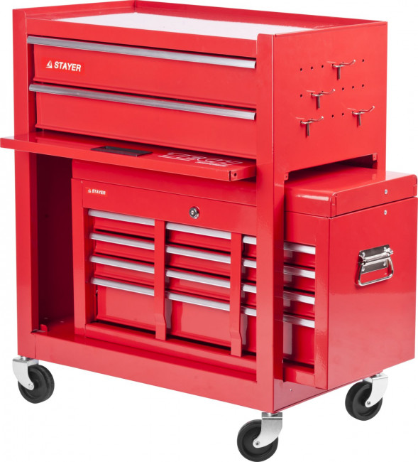 Тележка инструментальная STAYER "MASTER" комбо, 2 ящика + ящик настольный, 7 полок, 616х330х742мм  ,  ( 38909-K )