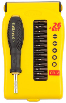 Отвертка-битодержатель для точных работ 26 предм., STAYER,  ( 25614-H28 ) Отвертка-битодержатель для точных работ 26 предм., STAYER,  ( 25614-H28 )