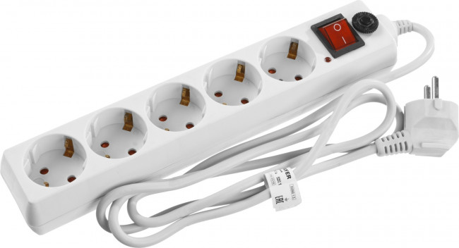 Сетевой фильтр STAYER "MASTER" электрический, 5 гнезд, макс. мощн. 2200 Вт, 1.5м, ( 55066-1.5 ) Сетевой фильтр STAYER "MASTER" электрический, 5 гнезд, макс. мощн. 2200 Вт, 1.5м, ( 55066-1.5 )