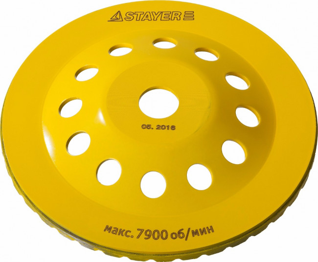 Чашка STAYER "PROFESSIONAL" алмазная сегментированная, высота 22,2мм, 180мм,  ( 33380-180 ) Чашка STAYER "PROFESSIONAL" алмазная сегментированная, высота 22,2мм, 180мм,  ( 33380-180 )