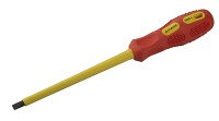 Отвертка STAYER "PROFESSIONAL" "MAX-GRIP" диэлектрическая, двухкомпонентная рукоятка, Cr-V, SL 6,5x150мм,  ( 25827-06-150 G )