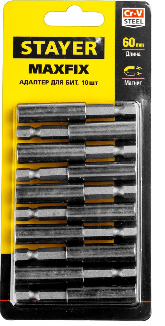 Адаптер STAYER "MASTER" для бит комбинированный магнитный, 60мм, 10шт,  ( 2670-60-10 ) Адаптер STAYER "MASTER" для бит комбинированный магнитный, 60мм, 10шт,  ( 2670-60-10 )