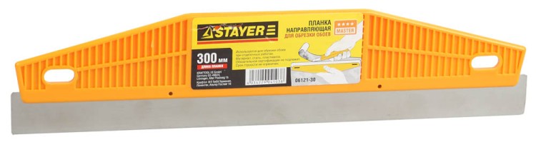 Планка направляющая STAYER для обрезки обоев, нержавеющая сталь, 300мм  ,  ( 06121-30 )