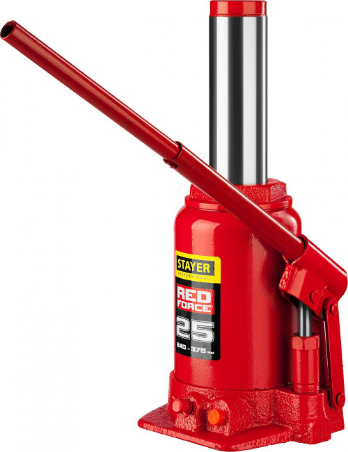 Домкрат гидравлический бутылочный "RED FORCE", 25т, 240-375 мм, STAYER 43160-25,  ( 43160-25_z01 ) Домкрат гидравлический бутылочный "RED FORCE", 25т, 240-375 мм, STAYER 43160-25,  ( 43160-25_z01 )