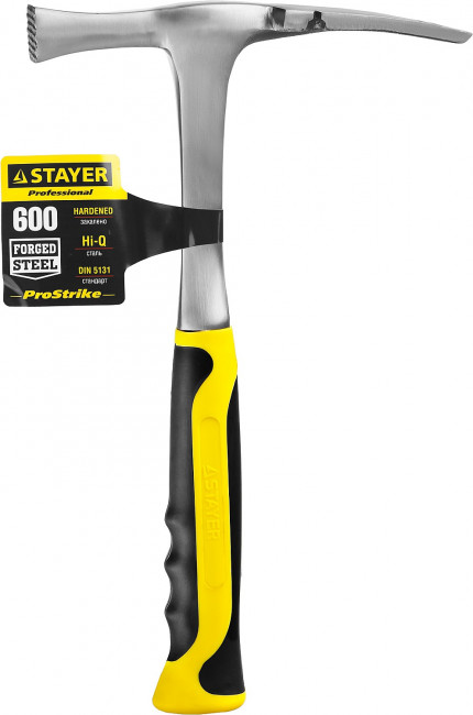 Молоток-кирочка КАМЕНЩИКА STRIKE 600г цельнометаллический, STAYER Professional 20165,  ( 20165 ) Молоток-кирочка КАМЕНЩИКА STRIKE 600г цельнометаллический, STAYER Professional 20165,  ( 20165 )