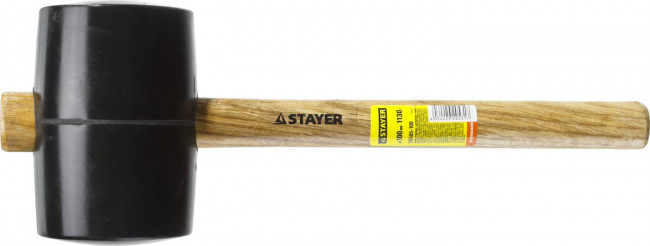 Киянка STAYER резиновая черная с деревянной ручкой, 1130г,  ( 20505-100 ) Киянка STAYER резиновая черная с деревянной ручкой, 1130г,  ( 20505-100 )