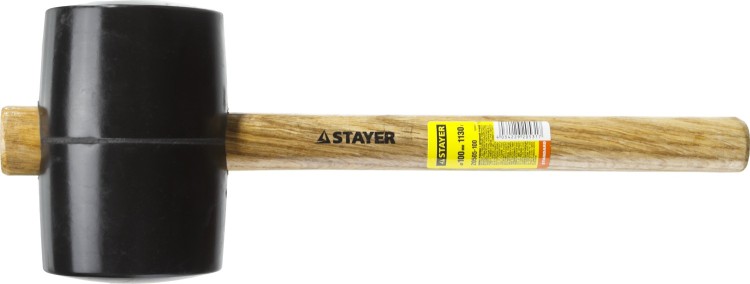 Киянка STAYER резиновая черная с деревянной ручкой, 1130г,  ( 20505-100 )