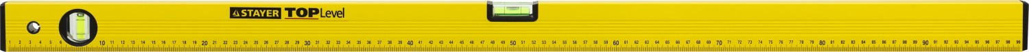 Уровень STAYER "STANDARD" "TOPLevel", коробчатый, 2 противоударных ампулы, линейка, 100см,  ( 3460-100_z03 )