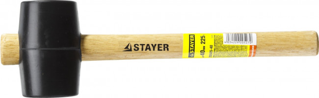 Киянка STAYER резиновая черная с деревянной ручкой, 225г,  ( 20505-40 ) Киянка STAYER резиновая черная с деревянной ручкой, 225г,  ( 20505-40 )