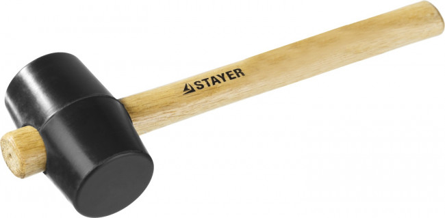 Киянка STAYER резиновая черная с деревянной ручкой, 225г,  ( 20505-40 ) Киянка STAYER резиновая черная с деревянной ручкой, 225г,  ( 20505-40 )