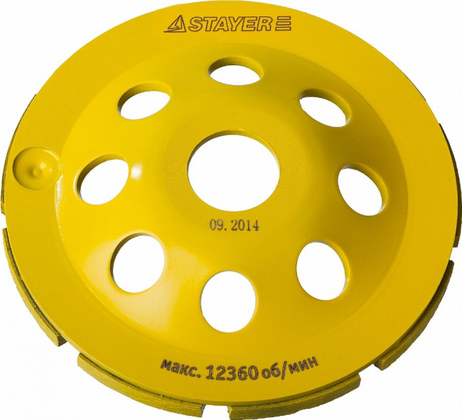Чашка STAYER "PROFESSIONAL" алмазная сегментная однорядная, высота 22,2мм, 115мм  ,  ( 33382-115 ) Чашка STAYER "PROFESSIONAL" алмазная сегментная однорядная, высота 22,2мм, 115мм  ,  ( 33382-115 )