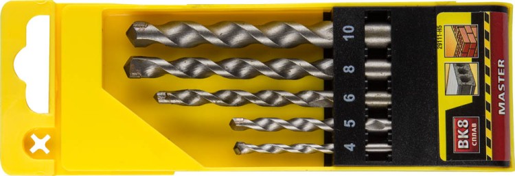 Набор STAYER Сверла "MASTER" по бетону, 4; 5; 6; 8;10мм, 5шт,  ( 29111-H5 )