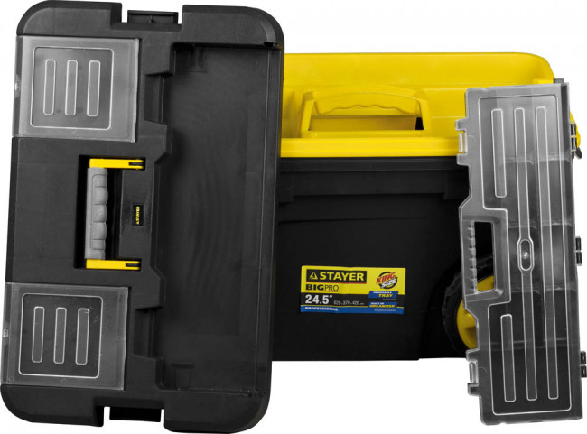Ящик-тележка для инструмента "BIGPRO" пластиковая, STAYER Professional, ( 38107-24 ) Ящик-тележка для инструмента "BIGPRO" пластиковая, STAYER Professional, ( 38107-24 )