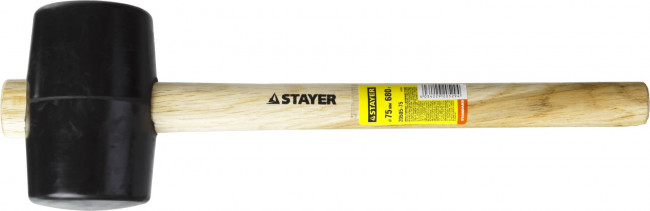 Киянка STAYER резиновая черная с деревянной ручкой, 680г,  ( 20505-75 ) Киянка STAYER резиновая черная с деревянной ручкой, 680г,  ( 20505-75 )