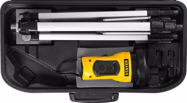 Нивелир лазерный линейный SLL-2, STAYER 34960-H2, штатив, кейс, 10м, точн. +/-0,5 мм/м,  ( 34960-H2 )
