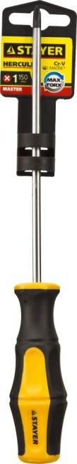 Отвертка STAYER "MASTER" "HERCULES", Сr-V, противоскользящая рукоятка, PH1x150мм  ,  ( 25052-1-15_z02 ) Отвертка STAYER "MASTER" "HERCULES", Сr-V, противоскользящая рукоятка, PH1x150мм  ,  ( 25052-1-15_z02 )