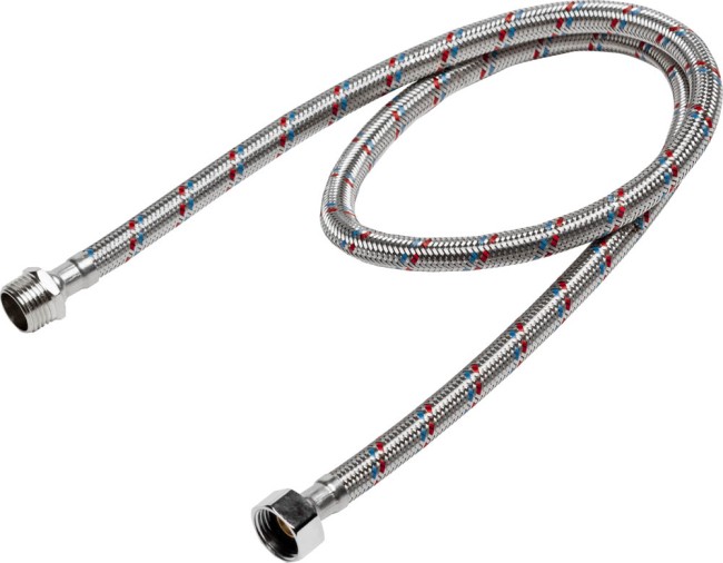 Подводка гибкая STAYER для воды, оплетка из нержавеющей стали, г/ш 1/2" - 1м , ( 51015-G/S-100 ) Подводка гибкая STAYER для воды, оплетка из нержавеющей стали, г/ш 1/2" - 1м , ( 51015-G/S-100 )