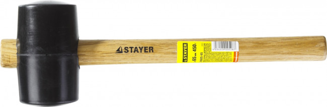 Киянка STAYER резиновая черная с деревянной ручкой, 450г,  ( 20505-65 ) Киянка STAYER резиновая черная с деревянной ручкой, 450г,  ( 20505-65 )