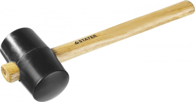 Киянка STAYER резиновая черная с деревянной ручкой, 450г,  ( 20505-65 ) Киянка STAYER резиновая черная с деревянной ручкой, 450г,  ( 20505-65 )