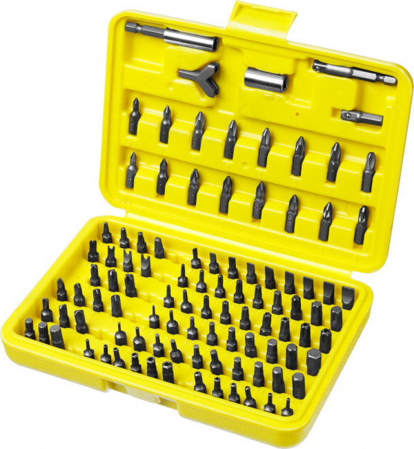 Набор STAYER "MASTER" "SUPER UNIVERSAL": Биты, полный ассортимент стандартных и специальных шлицов, адаптеры, Cr-V, 100 предметов, в боксе,  ( 2604-H100 )