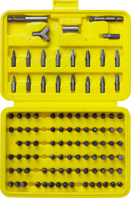 Набор STAYER "MASTER" "SUPER UNIVERSAL": Биты, полный ассортимент стандартных и специальных шлицов, адаптеры, Cr-V, 100 предметов, в боксе,  ( 2604-H100 )