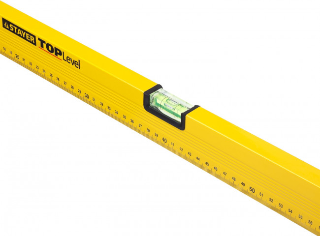 Уровень STAYER "STANDARD" "TOPLevel", коробчатый, 2 противоударных ампулы, линейка, 60см,  ( 3460-060_z03 )