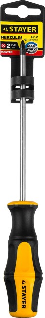 Отвертка STAYER "MASTER" "HERCULES", Сr-V, противоскользящая рукоятка, PH2x150мм  ,  ( 25052-2-15_z02 ) Отвертка STAYER "MASTER" "HERCULES", Сr-V, противоскользящая рукоятка, PH2x150мм  ,  ( 25052-2-15_z02 )