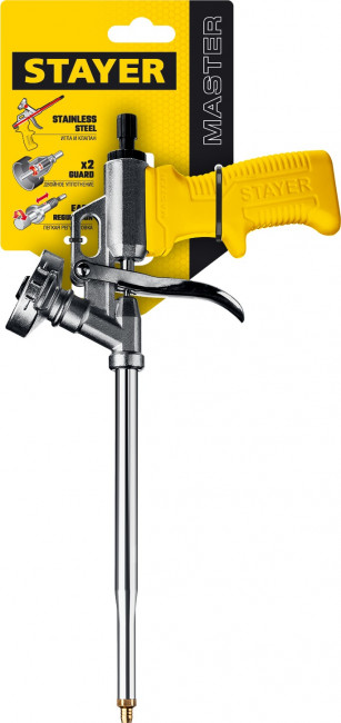 Пистолет для монтажной пены "MASTER", металлический корпус, регулировка подачи пены, STAYER ( 06863_z02 )